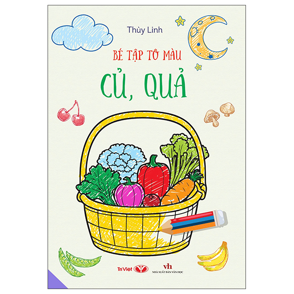 bé tập tô màu - củ, quả
