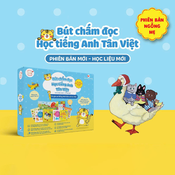 Bút Chấm Đọc-Học Tiếng Anh Tân Việt - Cô Gia Sư Tiếng Anh Bản Xứ Tại Nhà - Phiên Bản Ngỗng Mẹ (Dành Cho Trẻ Từ 0 Đến 6 Tuổi) - Tặng Kèm Sách Tỏa Sáng Trong Đêm - Chúc Ngủ Ngon Ông Già Noel