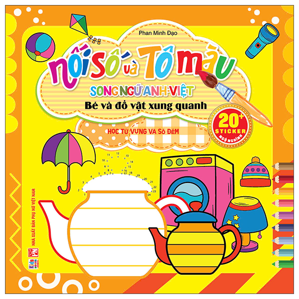 Nối Số Và Tô Màu - Bé Và Đồ Vật Xung Quanh - Học Từ Vựng Số Đếm